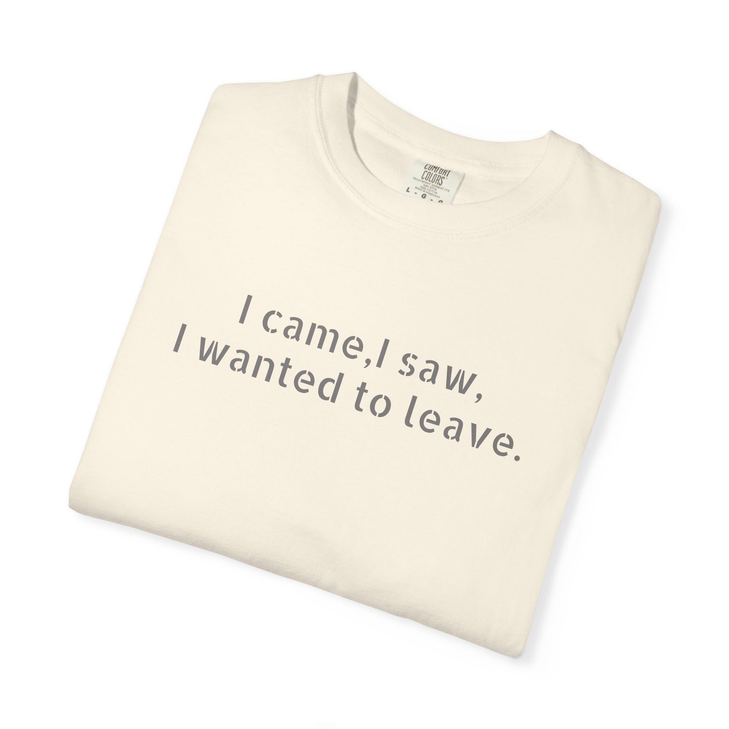 I came, I saw, I wanted to leave T-shirt | Minimal Text Tee