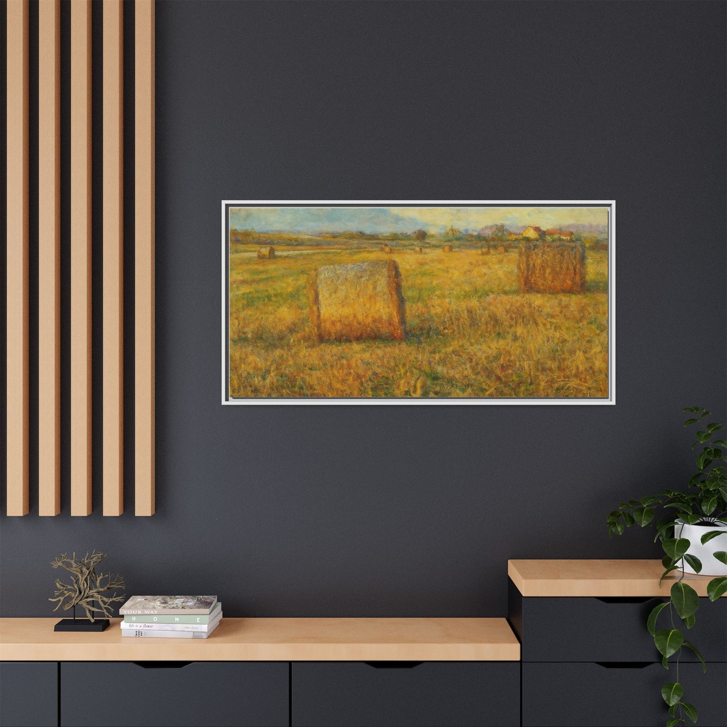 Framed Matte Canvas Wall Art - Rustic Farm Landscape, Country Decor, Home Gallery, Gift for Nature Lovers, Housewarming Decor - TRV