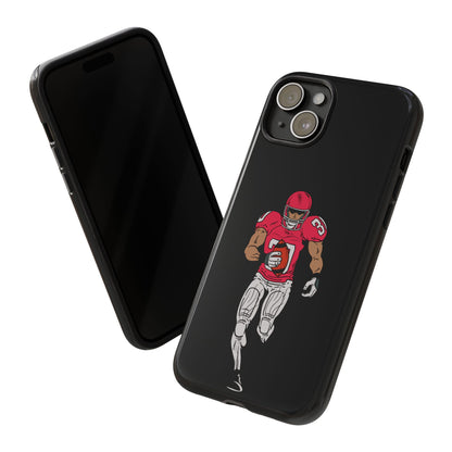 Football Player Tough Phone Case – Protective Black Sports iPhone Case