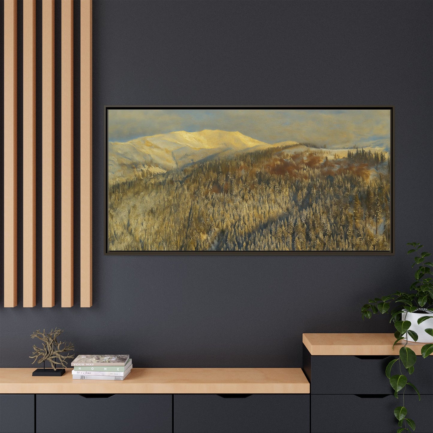 Framed Mountain Canvas Art, Perfect for Home Decor, Nature Wall Art, Gift for Nature Lovers, Cozy Atmosphere - TRV