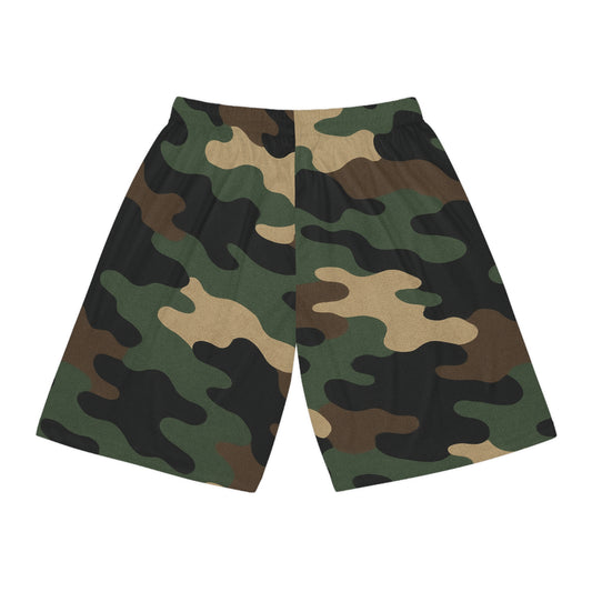 Camo Basketball Shorts, Trendy Athletic Wear, Summer Sports Gear, Gift for Gym Lovers, Stylish Workout Shorts - TRV
