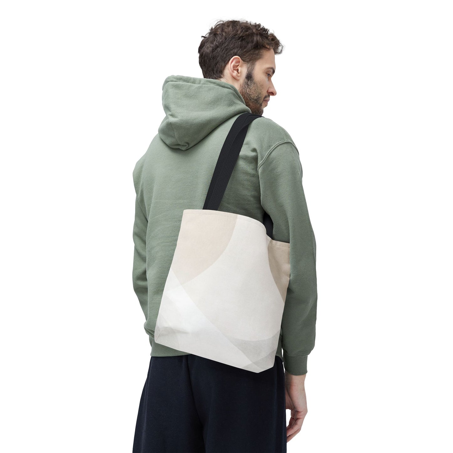 Neutral Abstract Geometric Tote Bag | Minimal Beige Shapes
