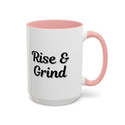 Rise & Grind Coffee Mug – Motivational Black Accent Mug for Daily Inspiration - TRV