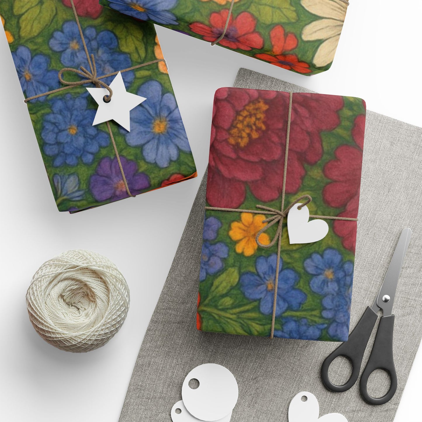 Floral Bouquet Wrapping Paper Roll — Vintage Garden Pattern