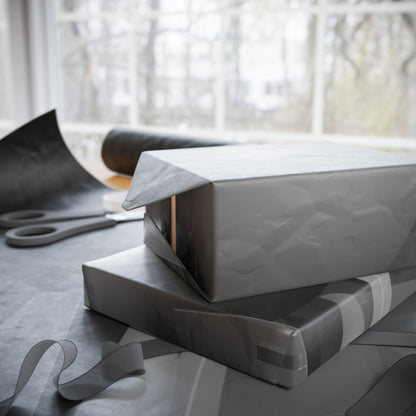 Geometric Shapes Black & Gray Wrapping Paper | Gift Wrap Roll