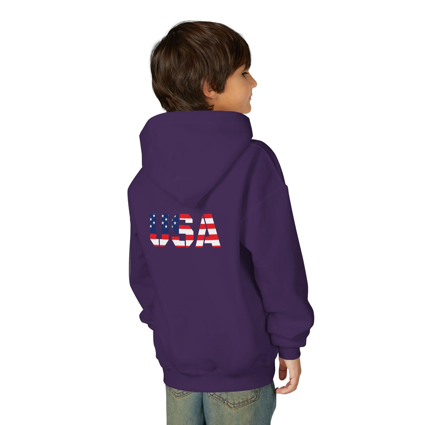 USA Flag Youth Hoodie, Youth Sweatshirt, Cool Hoodie for Kids, American Pride Apparel, Comfortable Boys and Girls Sweatshirt