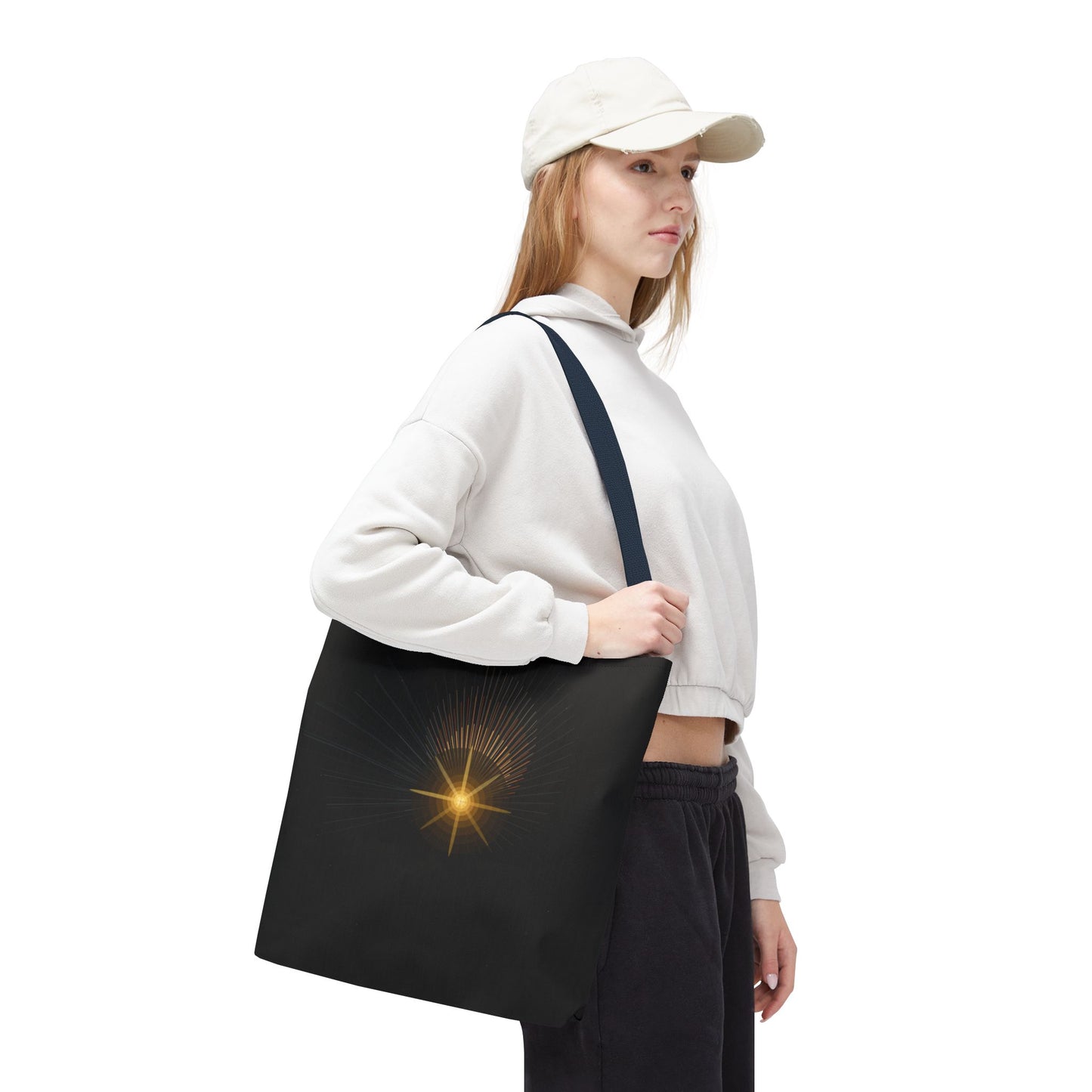 Radiant Starburst Tote Bag | Golden Light Celestial Design - TRV