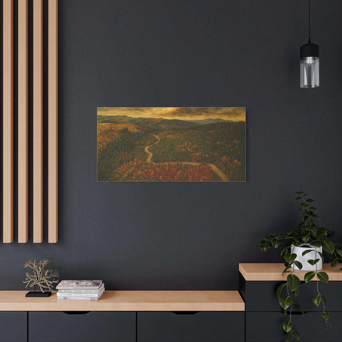 Stretched Canvas Art, Scenic Landscape Wall Decor, Nature Painting for Home, Rustic Room Accent, Gift for Nature Lovers - TRV