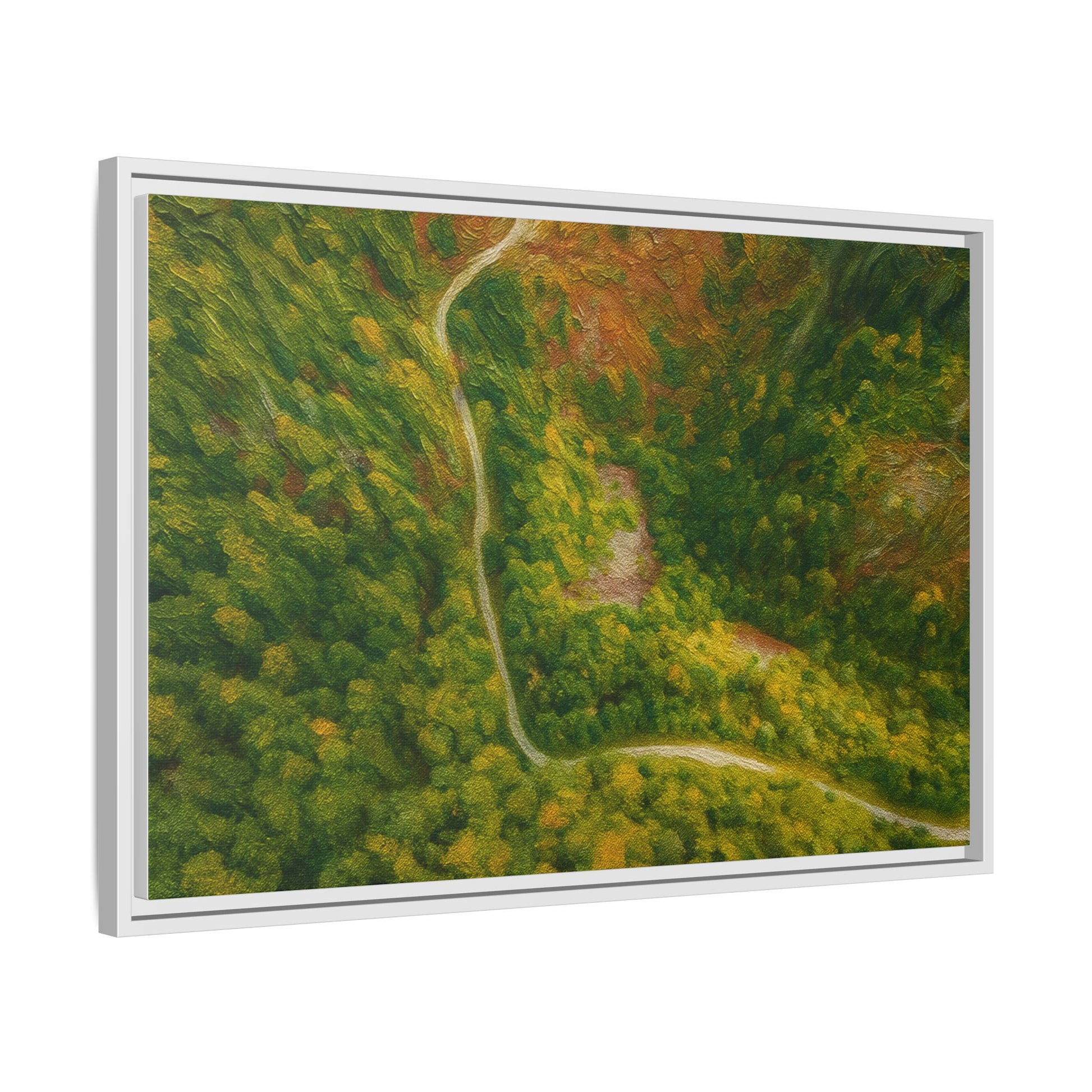 Framed Nature Canvas Art Print, Vibrant Forest Wall Decor, Abstract Landscape Artwork, Home Decoration, Gift for Nature Lovers - TRV