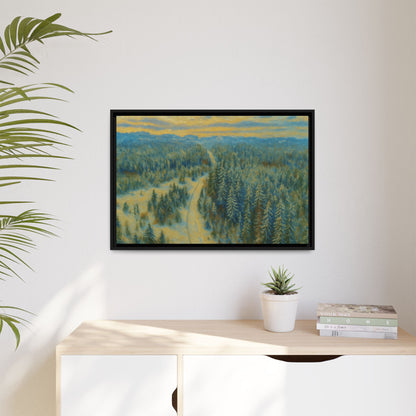 Framed Matte Canvas Art Print, Tranquil Forest Landscape, Home Decor for Nature Lovers, Wall Art for Living Room, Gift for Art Enthusiasts - TRV