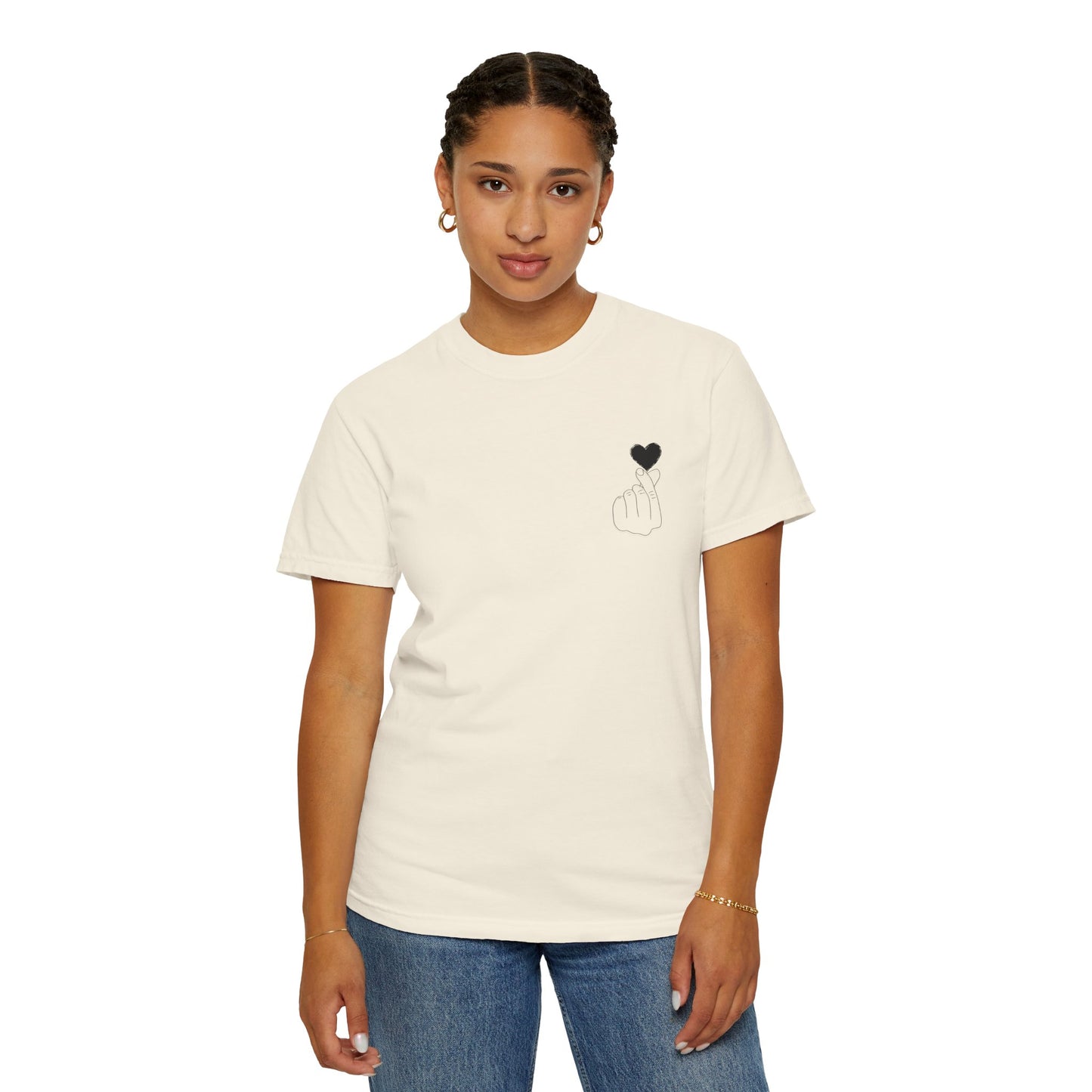 Unisex Garment-Dyed T-Shirt with Heart Design | Casual Trendy Wear for All Occasions