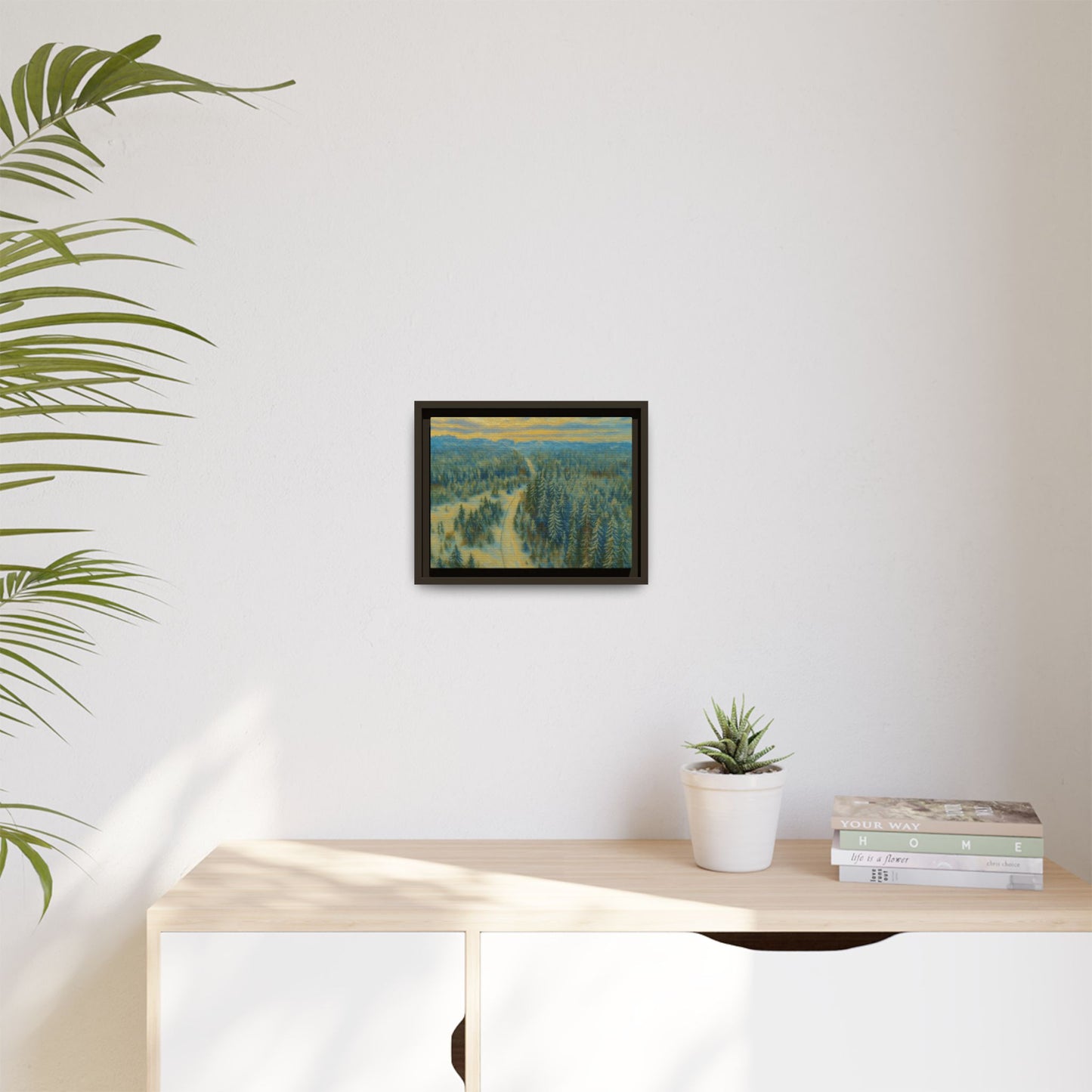 Framed Matte Canvas Art Print, Tranquil Forest Landscape, Home Decor for Nature Lovers, Wall Art for Living Room, Gift for Art Enthusiasts - TRV