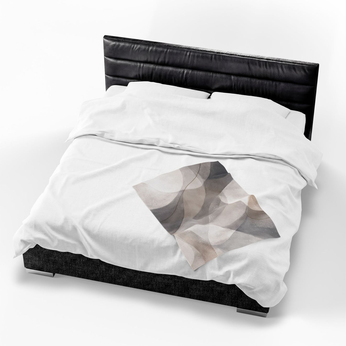 Neutral Abstract Watercolor Blanket | Modern Geometric Waves Throw