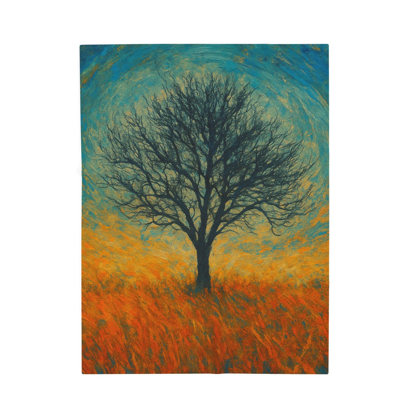 Cozy Velveteen Plush Blanket with Serene Tree Design | Comfortable Home Decor, Gift for Nature Lovers, Cozy Nights, Warmth&Style - TRV