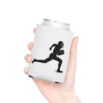 Football Player Can Cooler – Running Ball Carrier Beverage Koozie