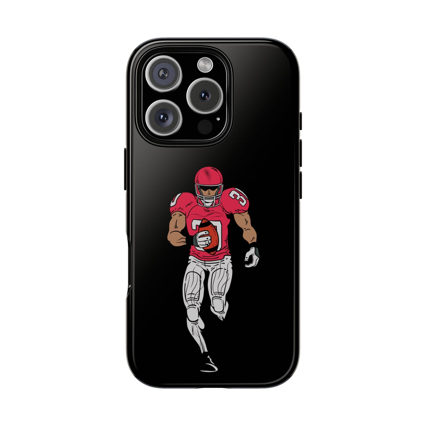 Football Player Tough Phone Case – Protective Black Sports iPhone Case