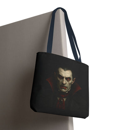 Vampire Haunted Tote Bag, Spooky Shopping Bag, Halloween Accessory, Gothic Style Handbag, Perfect for Halloween Parties, Unisex Tote - TRV