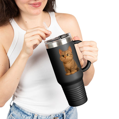 Cute Cat Insulated Travel Mug, 40oz | Perfect Pet Lover Gift | BPA-Free Drinkware, Cozy Coffee Companion, Cat-Themed Hydration