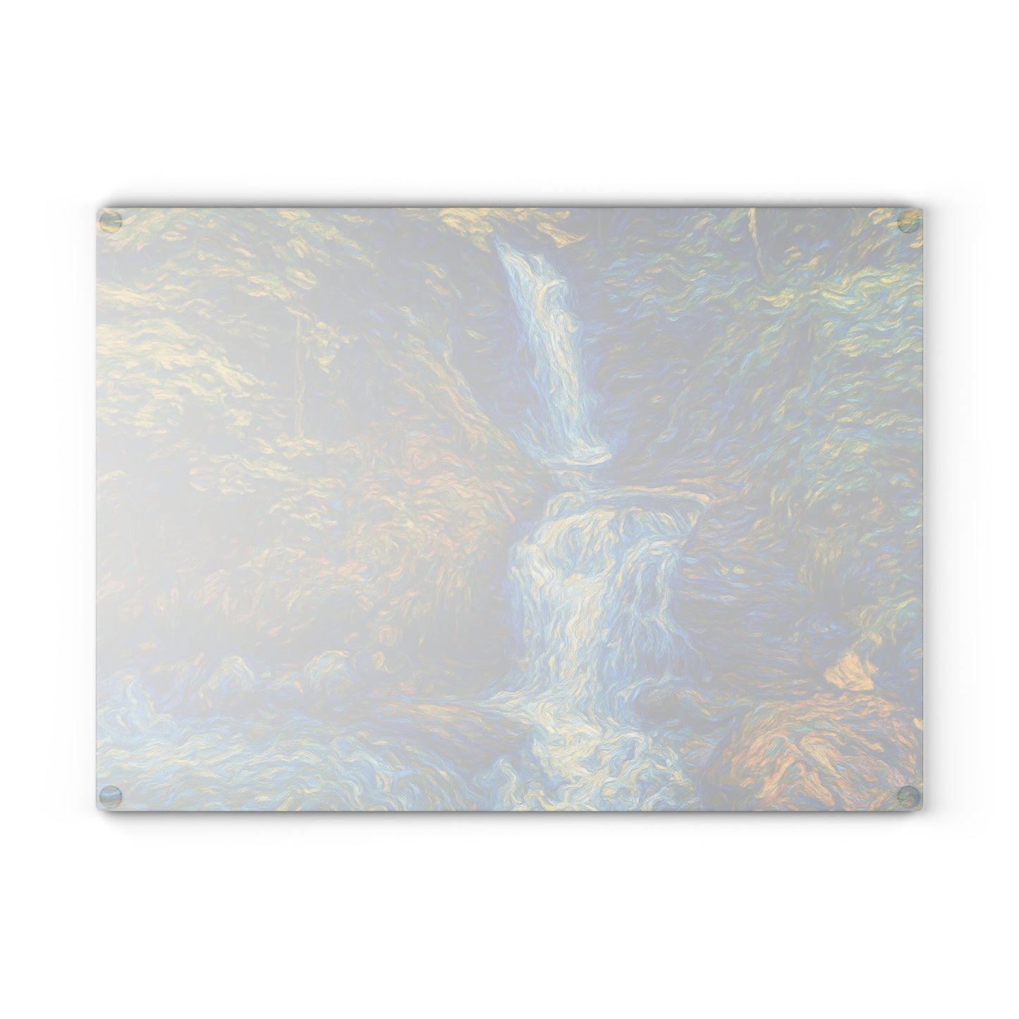 Glass Cutting Board — Tranquil Waterfall Art Print