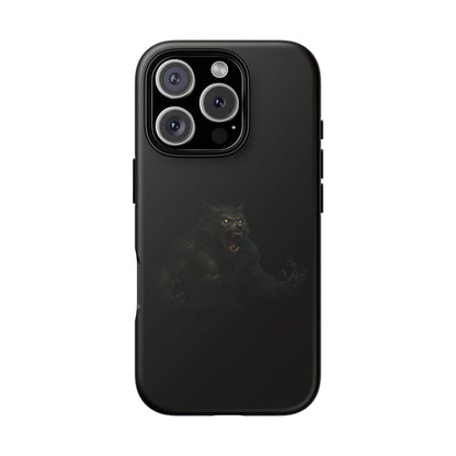 Werewolf Phone Case, Tough Cases, Black Panther Design, Gift for Animal Lovers, Phone Accessories, Fierce Phone Protection - TRV