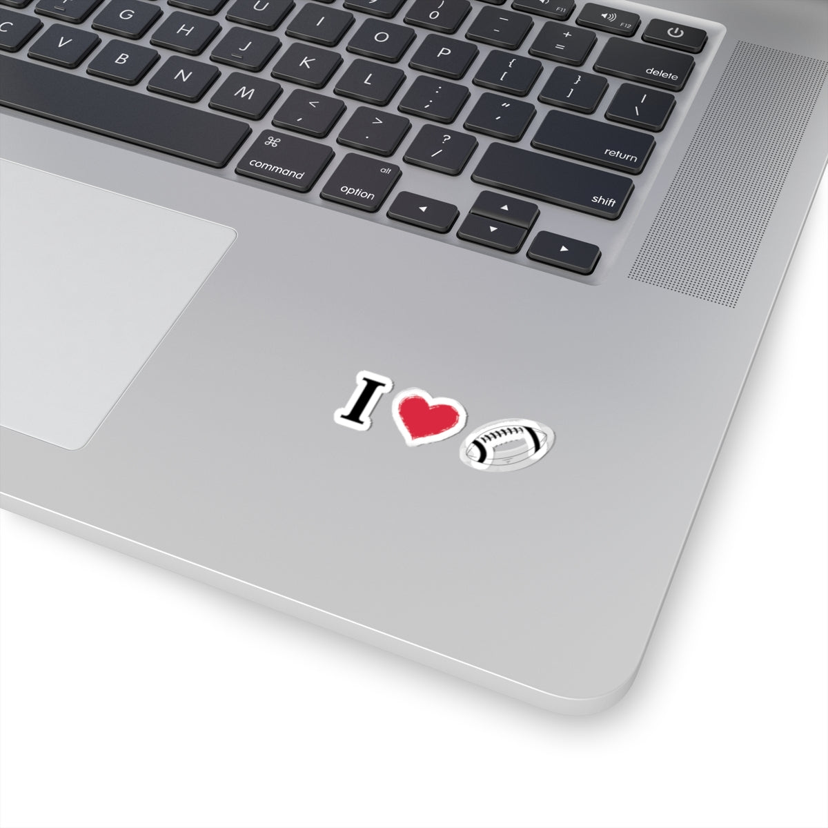 I  Football Kiss-Cut Sticker — Glossy Game-Day Laptop & Water Bottle Decal