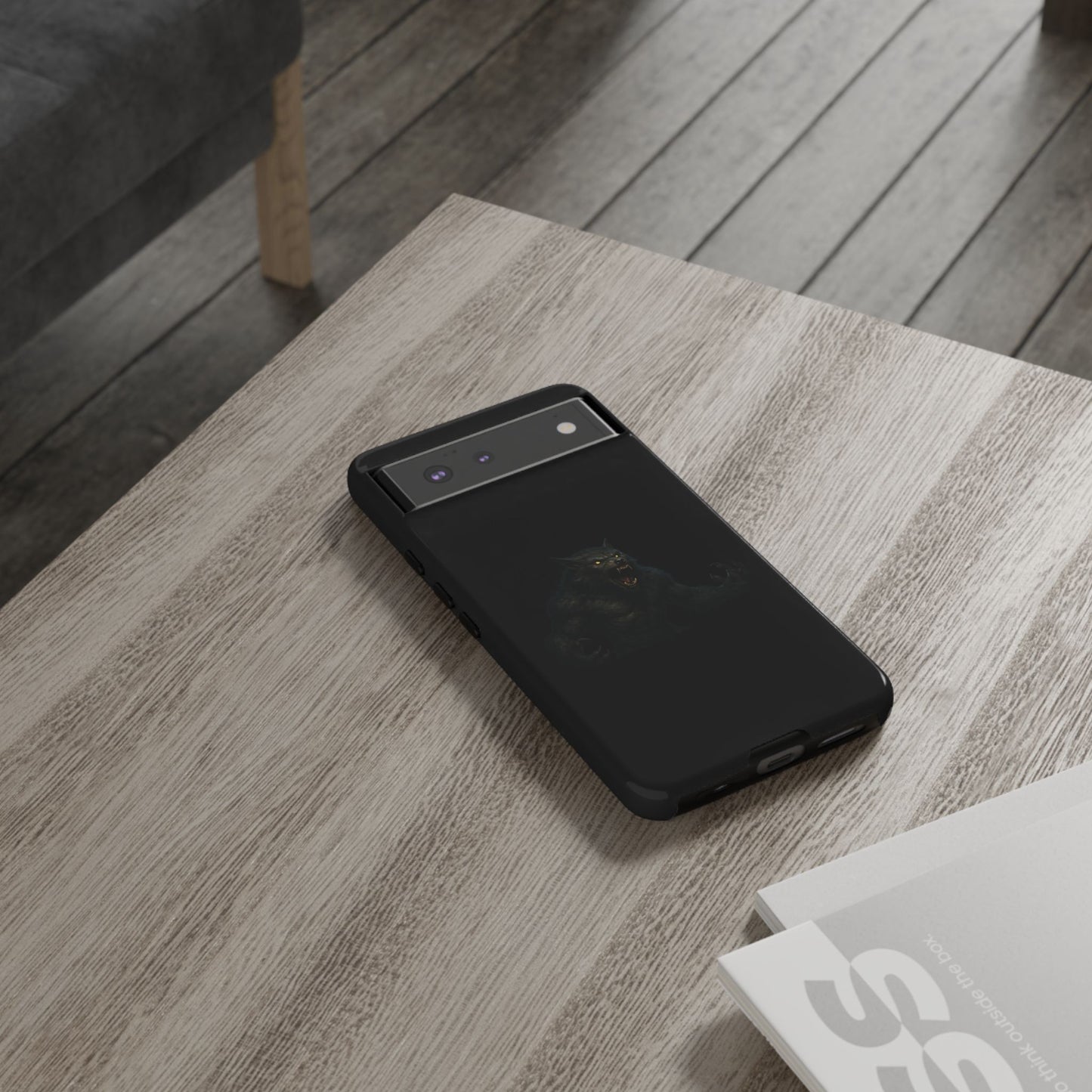 Werewolf Phone Case, Tough Cases, Black Panther Design, Gift for Animal Lovers, Phone Accessories, Fierce Phone Protection - TRV