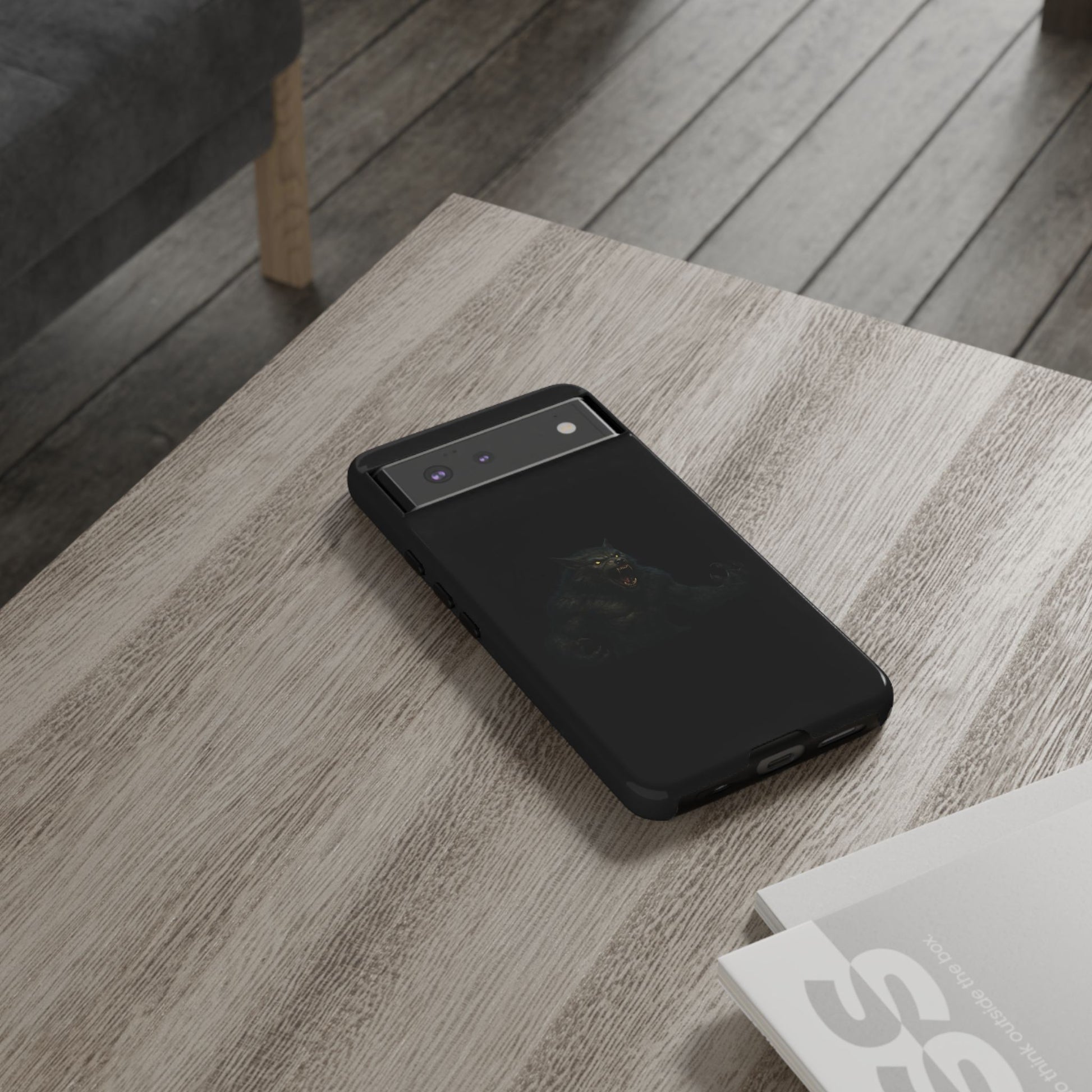 Werewolf Phone Case, Tough Cases, Black Panther Design, Gift for Animal Lovers, Phone Accessories, Fierce Phone Protection - TRV