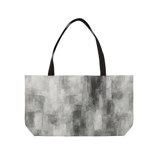 Chic Abstract Weekender Tote Bag - Stylish Travel Accessory, Beach Bag, Weekend Getaway Bag, Large Handbag, Gray Tote for Women - TRV