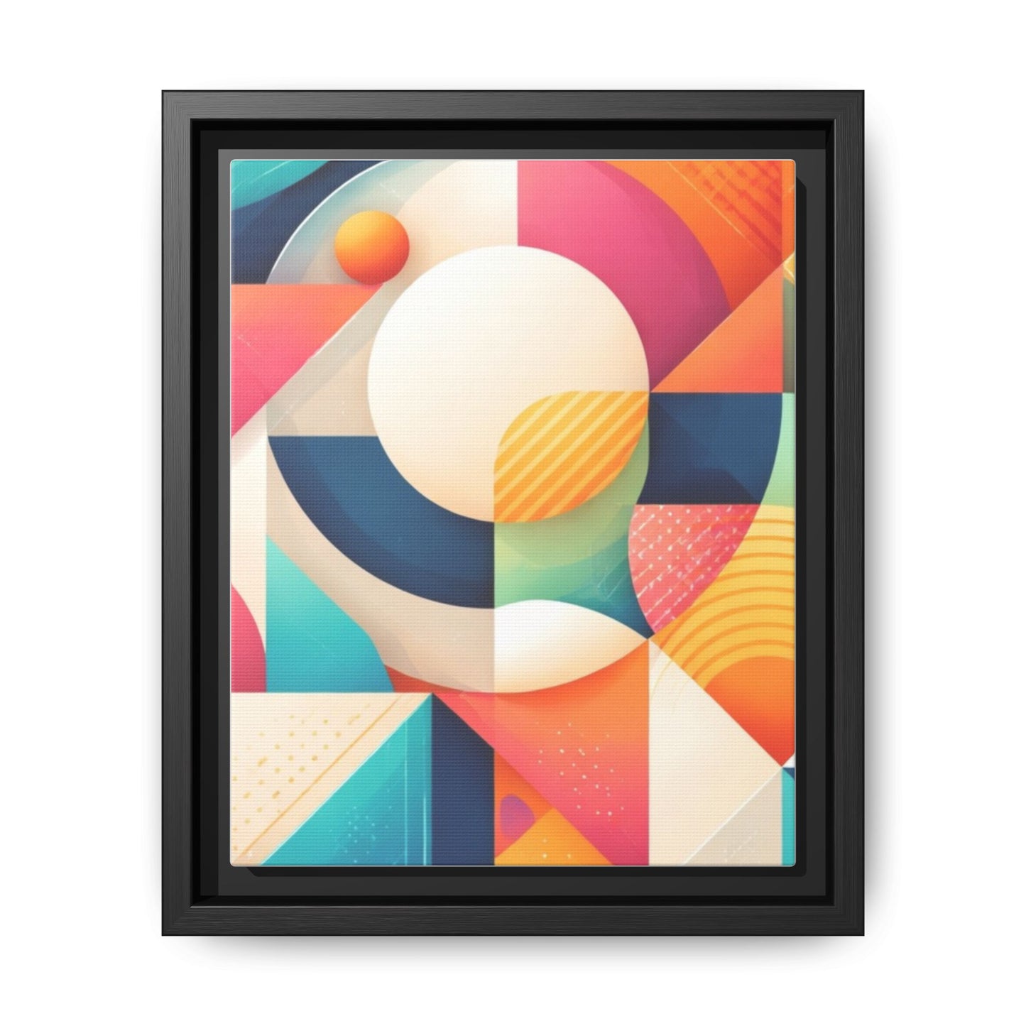 Colorful Geometric Abstract Art Matte Canvas Framed
