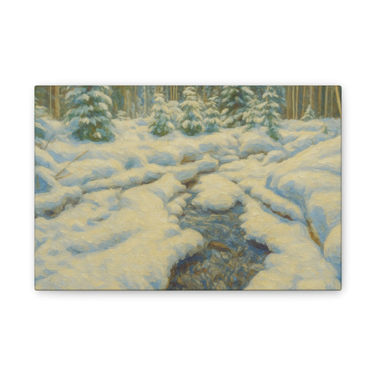 Winter Landscape Canvas Art, Nature Decor, Gallery Wall Art, Cozy Home Accent, Winter Wonderland Painting - TRV