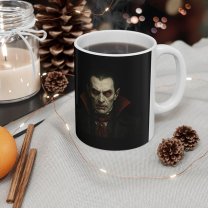 Gothic Dracula Vampire Ceramic Mug, Perfect for Halloween, Spooky Gifts, Coffee Lovers, Home Decor, 11oz & 15oz Sizes - TRV