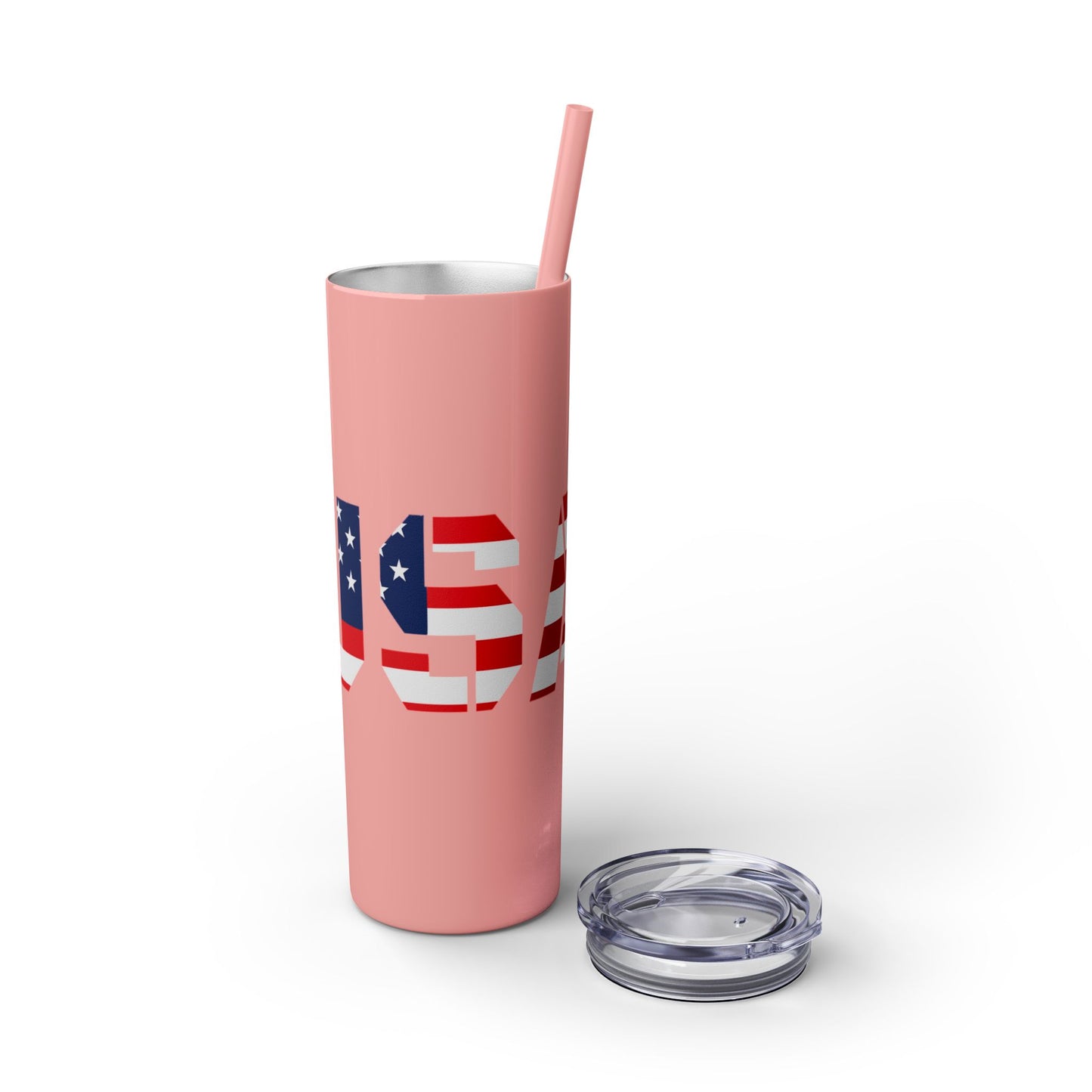 Skinny Tumbler — USA Flag 20oz Straw Tumbler (Patriotic Travel Cup)