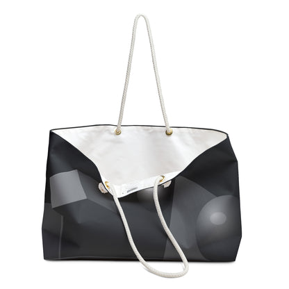 Monochrome Geometric Spheres Weekender Bag | Black Gray Abstract Tote
