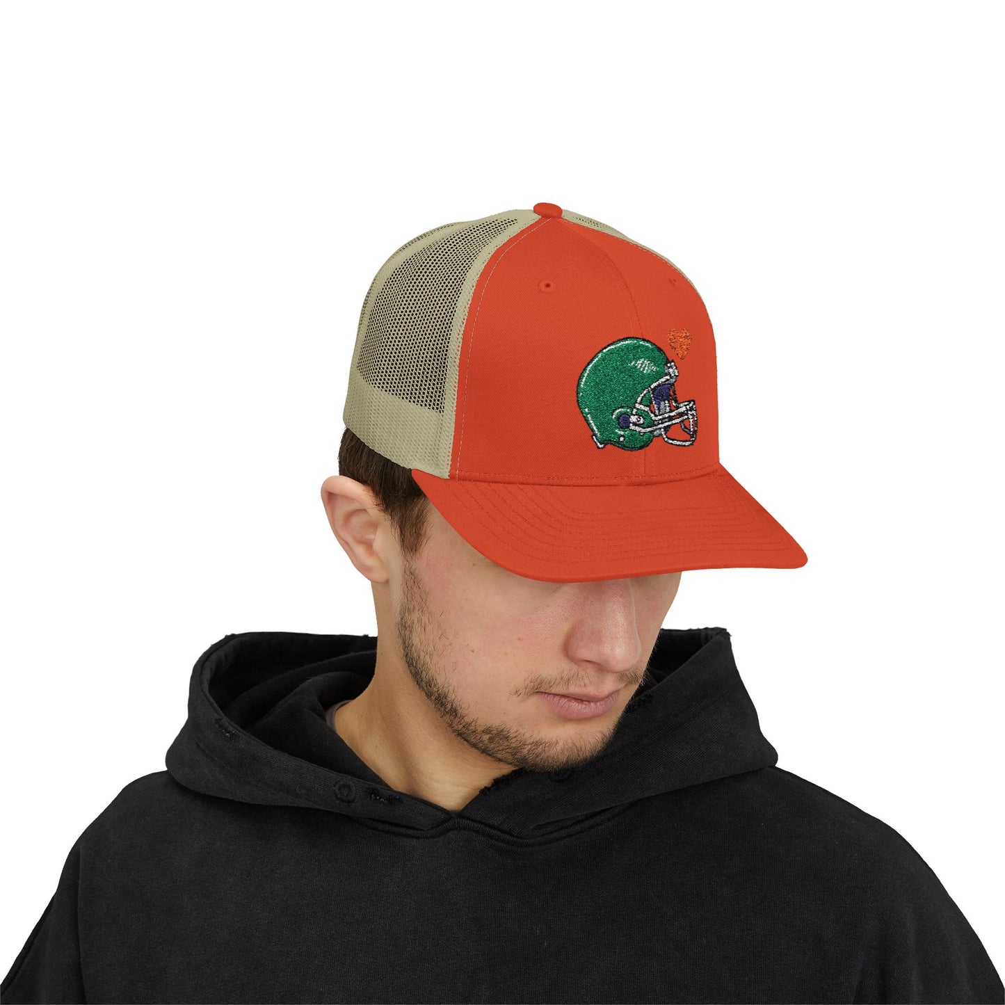 Snapback Trucker Cap with Football Heart Design - Perfect for Sports Fans, Gifts for Gamers, Casual Outings, Tailgating, and Team Spirit - TRV