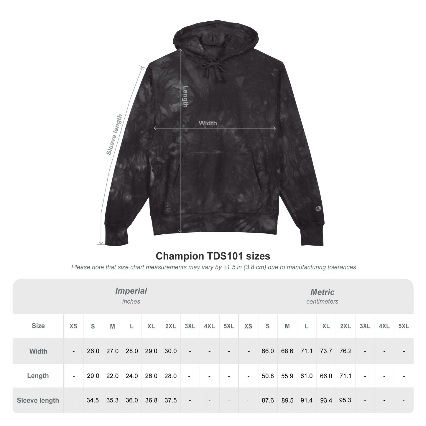 Champion Tie-Dye Hoodie - USA Embroidery, Unisex Hoodie, Trendy Casual Wear, Gift for Him, Outdoor Jacket - TRV