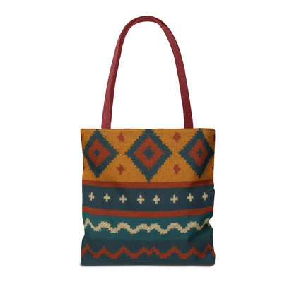 Southwestern Diamond Pattern Tote Bag | Aztec Tribal Geometric Print - TRV
