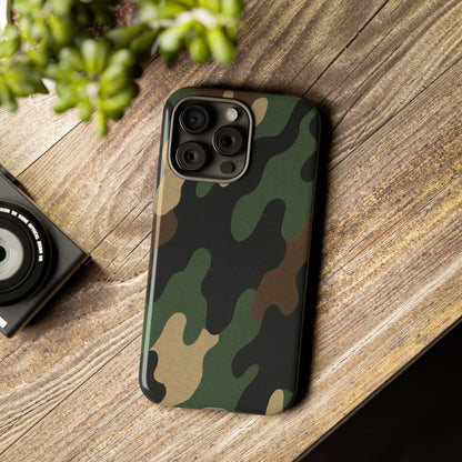 Camouflage Phone Case, Tough Phone Cover, Military Style Accessory, Protective Case for Men, Gifts for Soldiers - TRV