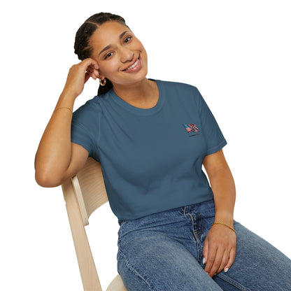 Patriotic Unisex Softstyle T-Shirt, American Flag Tee, USA Pride Shirt, Perfect for Independence Day, Casual Wear - TRV