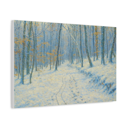 Winter Woodland Canvas Print — Snowy Forest Matte Stretched Wall Art