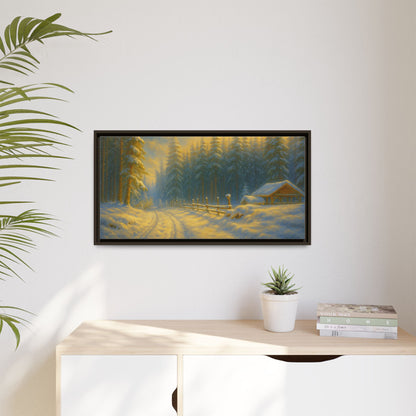 Wall Art Print, Winter Cabin Decor, Nature Scene, Holiday Gift, Cabin Vibes, Christmas Decoration, Matte Canvas, Framed - TRV
