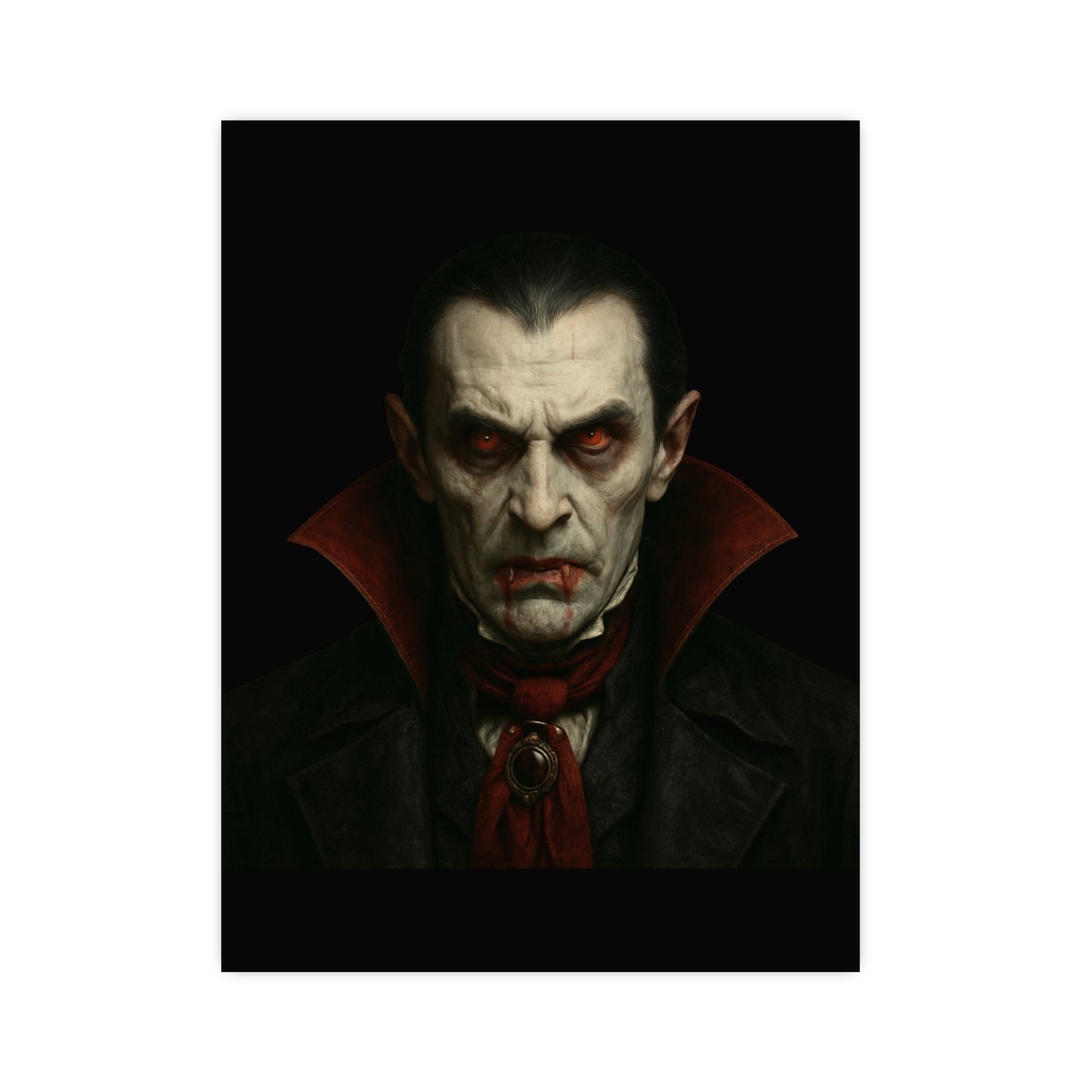Gothic Vampire Art Poster, Spooky Wall Decor, Horror Room Accent, Perfect for Halloween, Gothic Decor, Home Office Artwork - TRV
