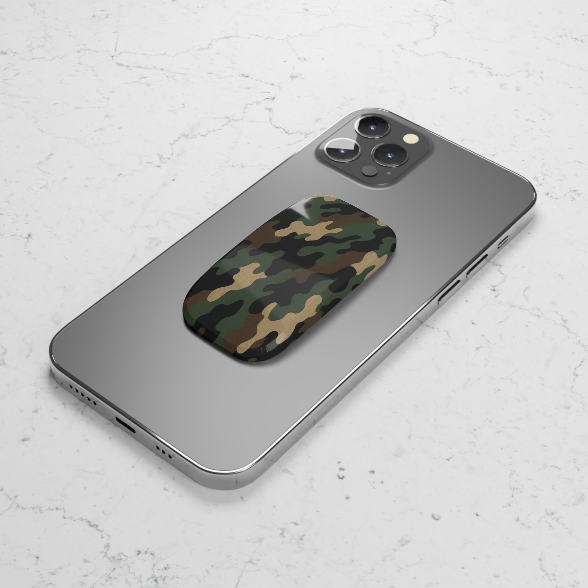Camouflage Phone Grip Stand, Smartphone Holder, Mobile Accessory, Unique Gift for Tech Lovers, Adjustable Click-On Grip - TRV