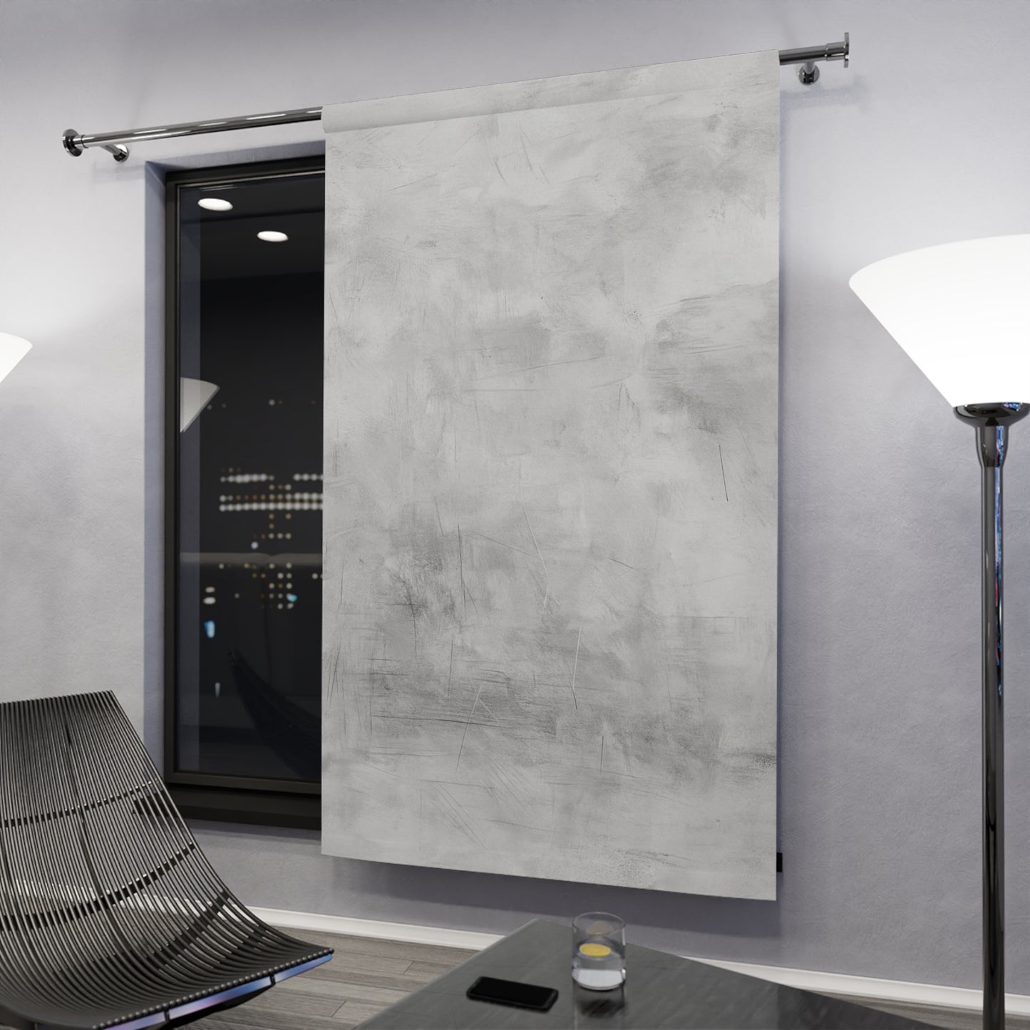 Stylish Gray Abstract Window Curtains, Modern Home Decor, Privacy Curtains, Living Room Drapes, Minimalist Design, Birthday Gift - TRV