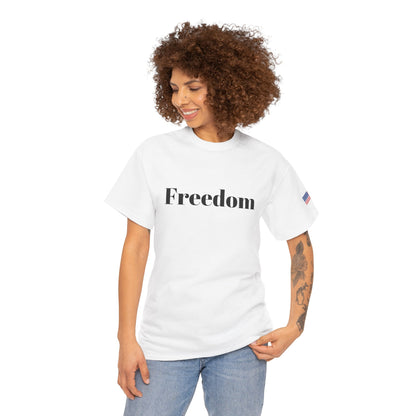 Freedom script tee | T-Shirt, American flag sleeve - TRV