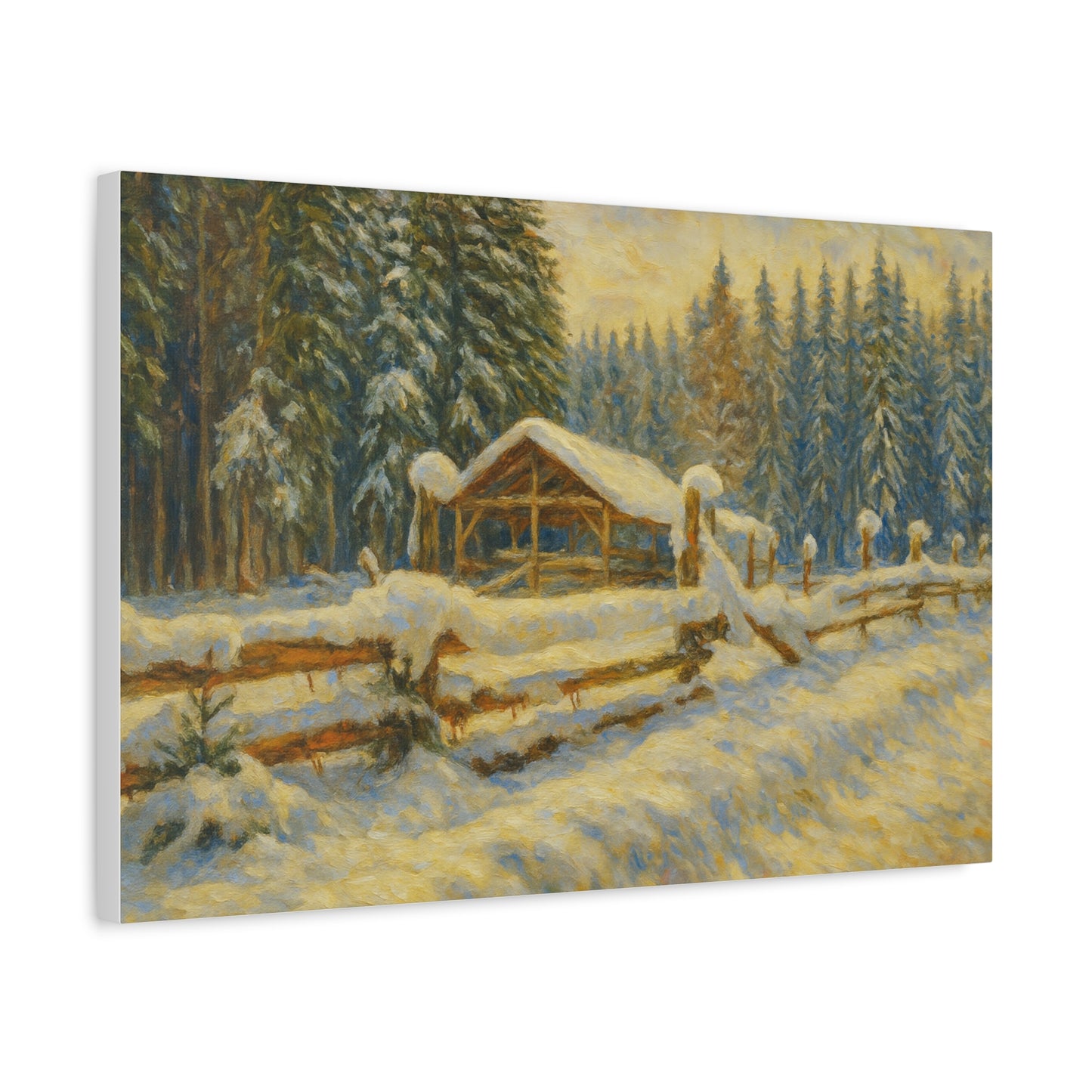 Canvas Wall Art, Winter Landscape Print, Home Decor, Rustic Art, Gift for Nature Lovers, Holiday Decoration - TRV