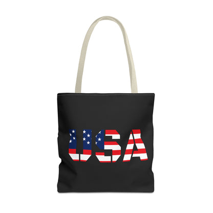Patriotic USA Print Tote Bag, Reusable Shopping Bag, 4th of July Gift, Summer Carryall, American Flag Style - TRV