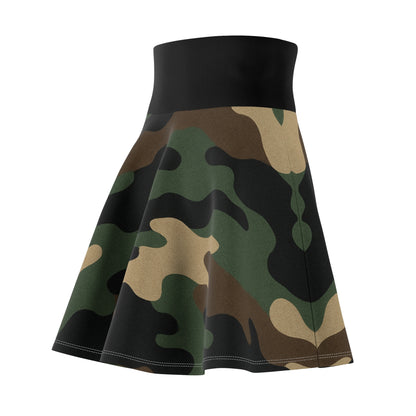 Chic Camouflage Women's Skater Skirt, Trendy Casual Skirt, Fashionable Outdoor Wear, Perfect for Parties, Festivals, Everyday Style - TRV