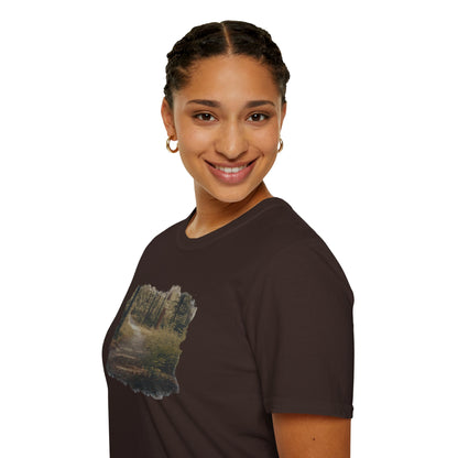 Nature-Inspired Unisex Softstyle T-Shirt, Eco-Friendly Fashion, Outdoor Lover Tee, Gift for Nature Enthusiasts, Casual Everyday Wear
