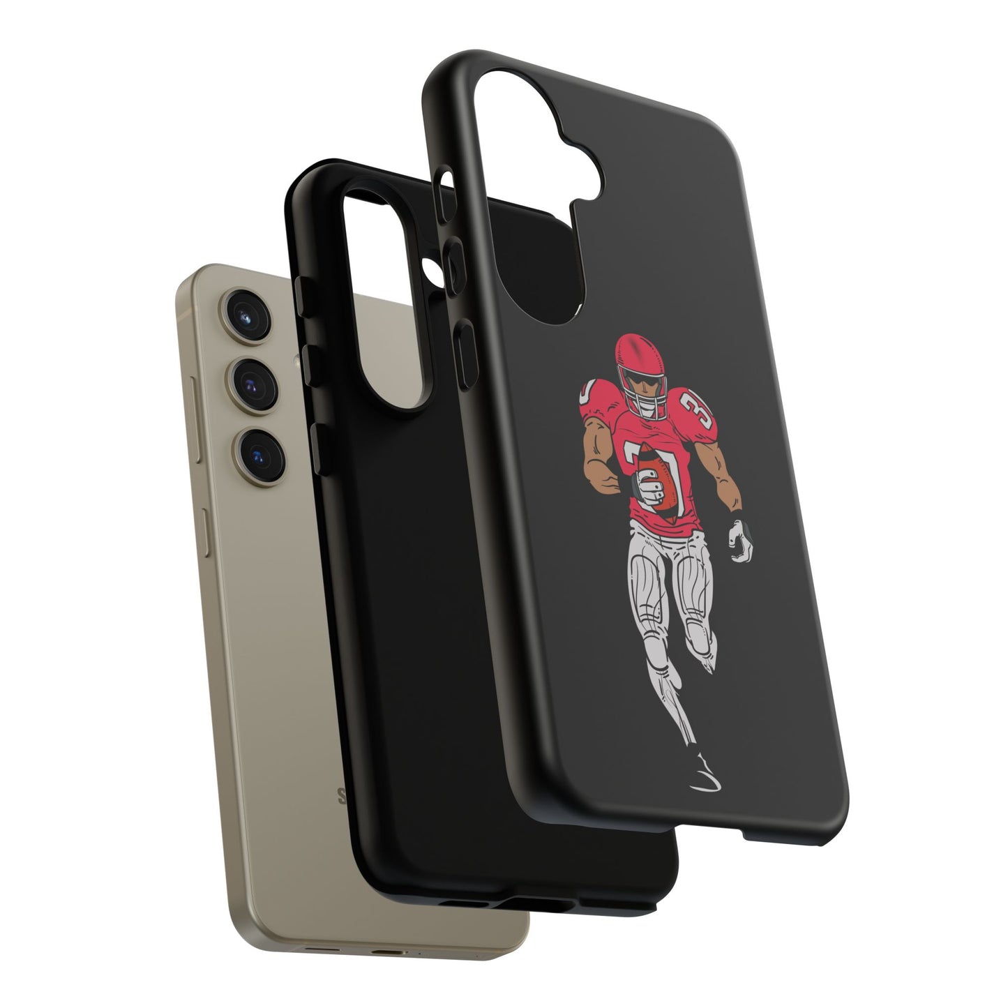 Football Player Tough Phone Case – Protective Black Sports iPhone Case