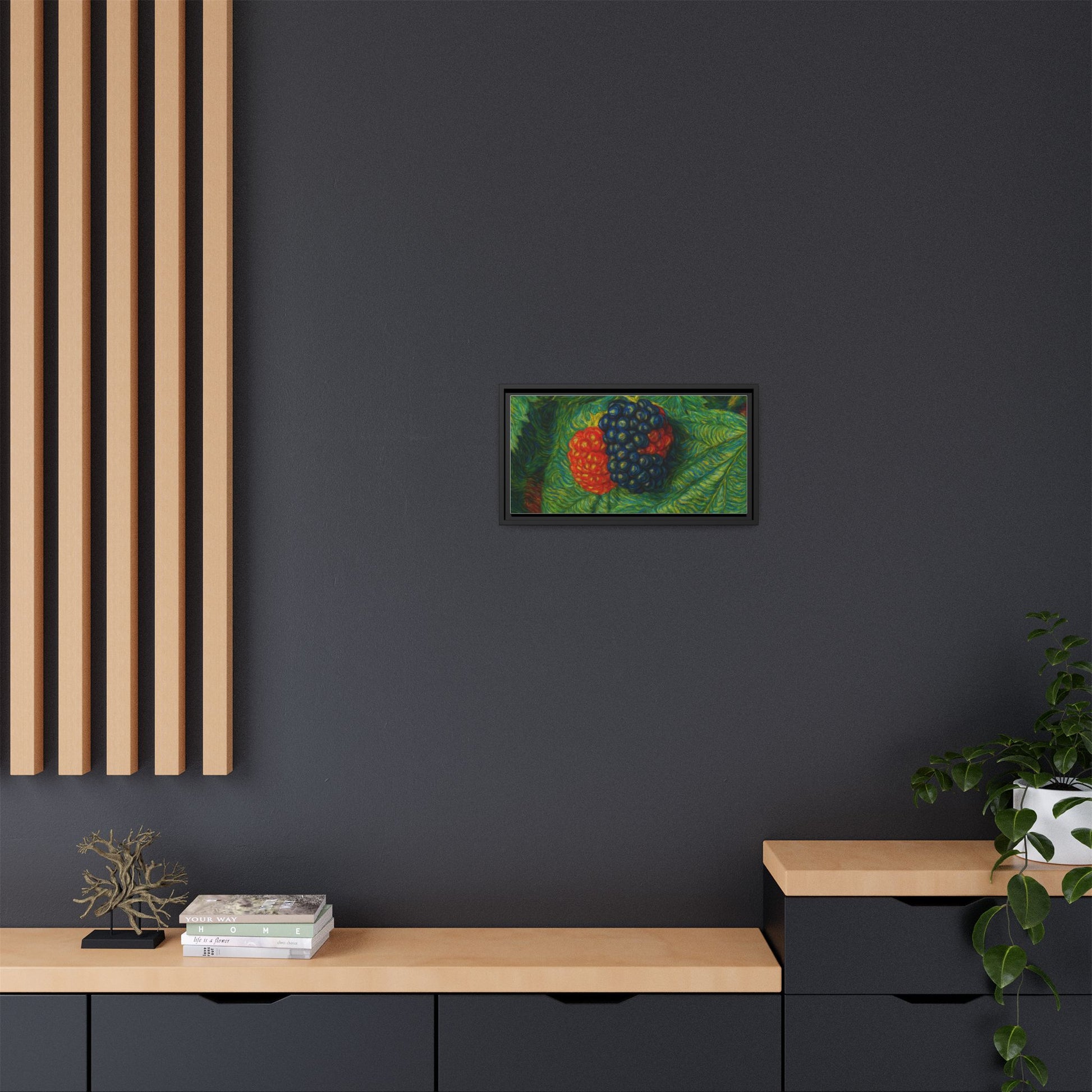 Van Gogh Style Blackberry Canvas Art, Framed Wall Decor, Botanical Print, Summer Home Decor, Gift for Garden Lovers - TRV